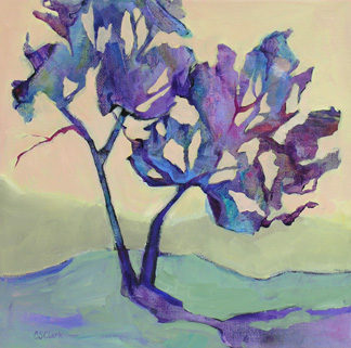 contemporary abstracted tree painting by Carolee Clark