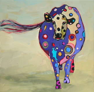 contemporary cow painting by Carolee Clark