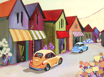 contemporary urban scene painting by Carolee Clark