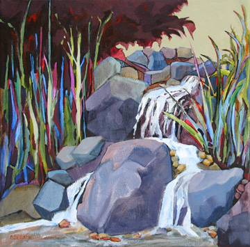 contemporary landscape painting with water by Carolee Clark