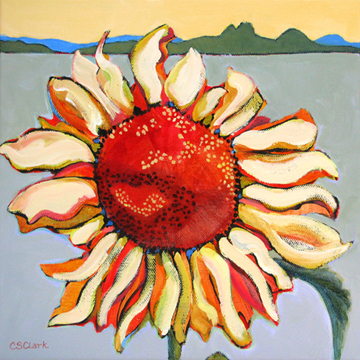 sunflower painting by Carolee Clark