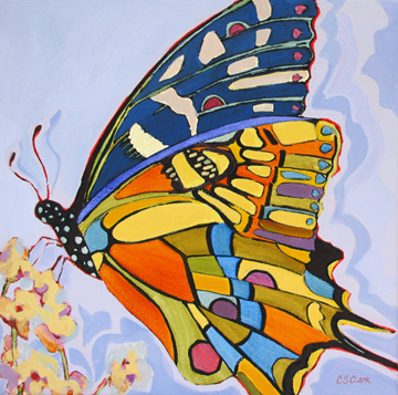 contemporary butterfly painting by Carolee Clark