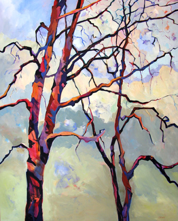 large contemporary tree painting by Carolee Clark